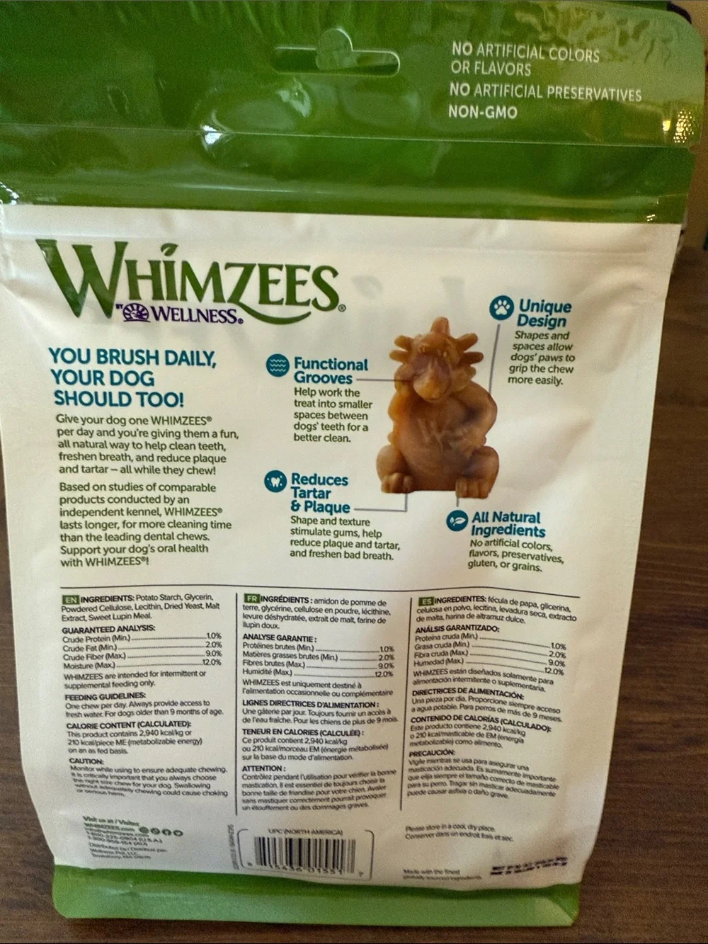 Whimzees Wellness Hedgehog Dental Treats - Natural Green